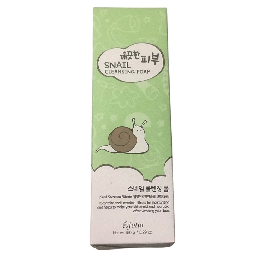 Esfolio Snail Cleansing Foam 5.29 oz Secretion Filtrate Moisturizing Face Wash